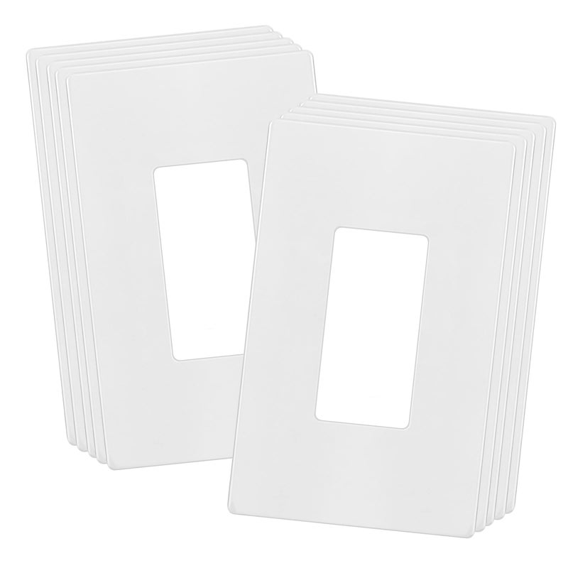 ENERLITES Screwless Decorator Wall Plate Child Safe Outlet Cover, Gloss Finish, Medium Size 1-Gang 4.88" H x 3.11" L, Unbreakable Polycarbonate Thermoplastic, SI8831M-W-10PCS, White - Image 1